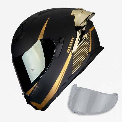 Casco Moto Hax Certificado Dot Ece 06 Negro Oro Obsidian 2.0