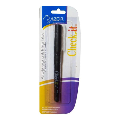 Plumon Marcador Detector Billetes Falsos Azor Color Negro | MercadoLibre