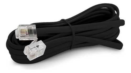 Cable Linea Telefono 2.1 Mts Rj11 Negro Bolsa X 20 Unidades