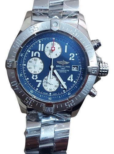 Reloj Pila Breitling Chronometre Fondo Azul- Rep. Aaa