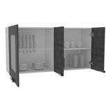 Mueble Cocina Superior Fendi Rta Blanco + Roble Gris Color Gris Oscuro