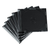 Caja Acrílica Slim Para Cd Dvd Tray Negro X10 Unidades