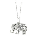 Collar Dije Elefante Plata 925 Incluye Cadena Plata Fina