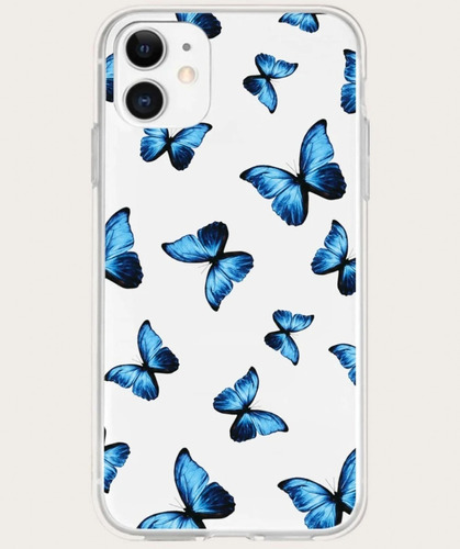 Funda Carcasa Para iPhone Samsung Diseño Mariposas Azules