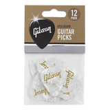 Uñetas De Guitarra Y Bajo Gibson Heavy Pack 12 White 