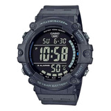 Reloj Casio Ae-1500wh-8bvdf Con Iluminación Digital Para Hombre, Correa Negra, Bisel Negro, Fondo Negro