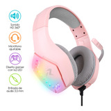 Audifonos De Diadema Gamer Rosas Hd Luz Led G5600 Redlemon Color Rosa