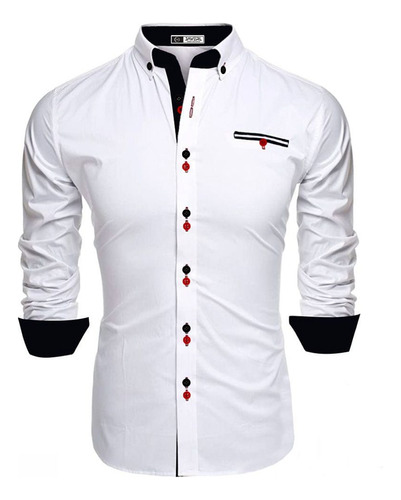 Camisa Gio Manga Larga Unicolor Para Hombre