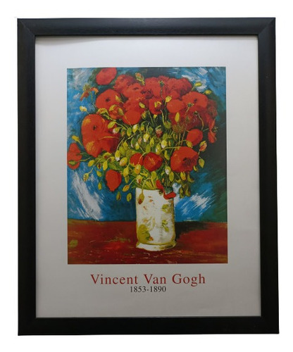 Van Gogh _ Jarrón Con Amapolas Enmarcado 55 X 45 Cms
