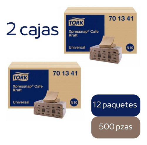 Servilleta Tork Xpressnap® Café 2 Cajas Con 12 Paq / 500 Pzs