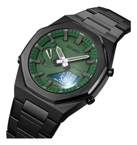 Reloj Skmei Digital Análogo Hombre Caballero Original 1816 Color De La Correa Verde Oscuro