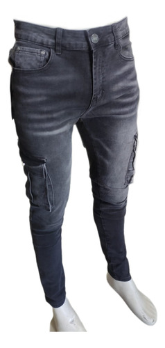 Pantalon Jeans Cargo Elasticado De Hombre (diseño Moda)