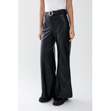 Pantalon Wide De Cuero Rimmel