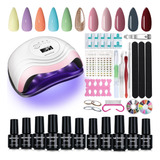 Lámpara De Uñas Uv Led Esmalte Kit Para Uñas Completo 168w