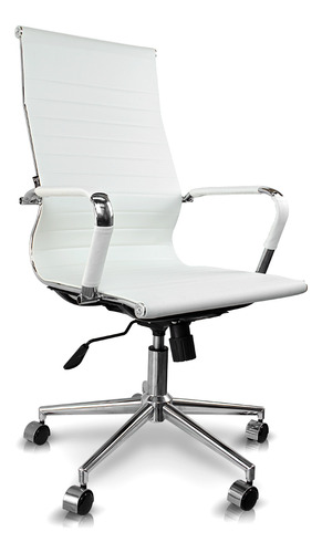 1 Cadeira Presidente Giratória Esteirinha Charles Eames Cor Blanco