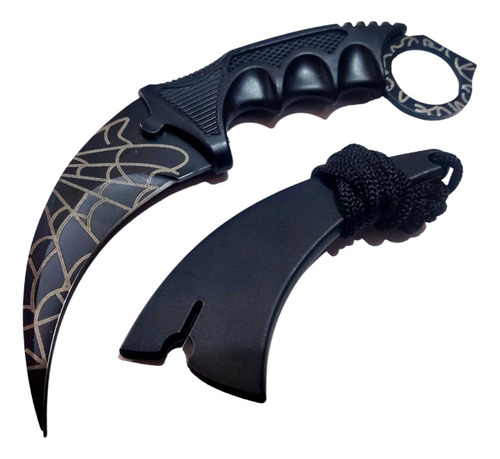 Cuchillo Kerambit Cs Go Black Spider Filo Y Funda Counter