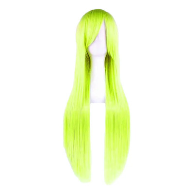 Peluca Verde Lima Amarillo Neon Cabello Liso Cosplay | Meses sin interés