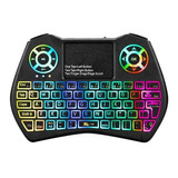 Mini Teclado Inalámbrico Touch Pad Arco Iris Retroiluminado