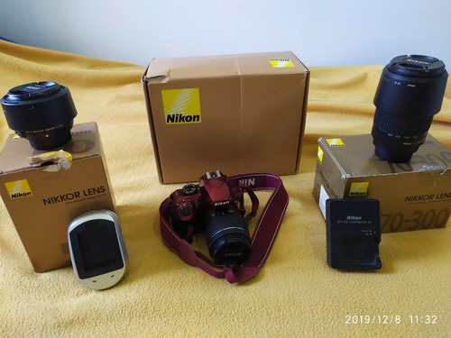 Camara Nikon D3400 Con 3 Lentes