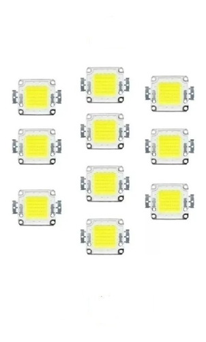 Kit 10 Chip Slim Led 50w Reposição Refletor-branco Frio