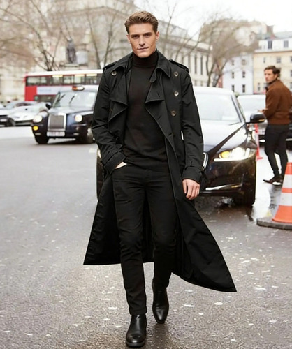 Sacos Gabardinas Cinto Largo Elegante Slim Trench Coat