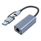 Adaptador Usb 3.0 Para Ethernet Com Usb C Para Rj45 Gigabit