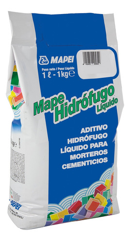 Mape Hidrofugo Liquido Para Morteros Cementicios Pote 12x1kg