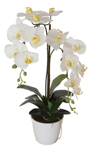 Orquídea Blanca De 65 Cm En Macetero, Vadell Home