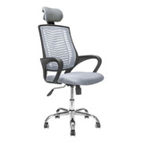 Silla De Escritorio Ejecutiva Top Living Con Cabecero Gris