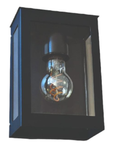 Farol Exterior 21cm Grande 1xe27 Negro Acero 6106 Vid.trans