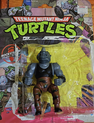 Tortugas Ninja Vintage 1988 Rocksteady Ten Back Cabeza Suave
