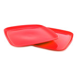 Platos De Plástico Reutilizables Mintra Home (rojo, Plato Cu