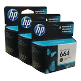 Combo 3 Cartucho Tinta Hp 664 Negro F6v29al Originales 1115