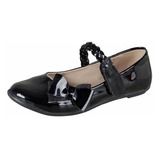 Balerina De Charol Para Niña Castalia Negro 360-108