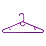 Ganchos Plásticos De Ropa Adultos X 10  Colores Vivos Morado