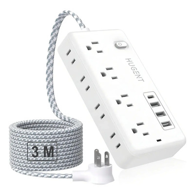 Multicontacto Regleta 12 En 1 Con Cable De 3m, Extensión Eléctrica Con Protección Contra Sobrecargas, Conector Multiple Para Escritorio Con 8 Salidas Ca Y 4 Puertos Usb (1 Usb-c) | MercadoLibre