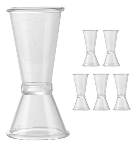 Vaso Medidor Jigger De Plástico Con Doble Punta, 6 Unidades