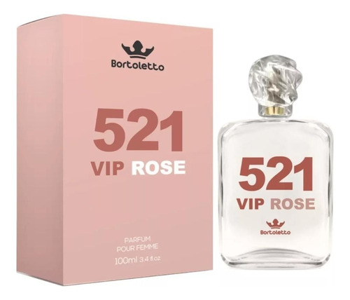 Perfume Feminino 521 Vip Rose 100ml Ref Importado Bortoletto