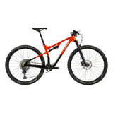 Bicicleta Caloi Elite Carbon Fs Full Shimano 12v C/ Rockshox Cor Vermelha/preta Tamanho Do Quadro M
