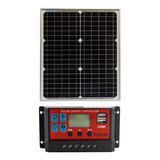 Panel Solar 20wp Cargador Batería 12v Y Regulador De Carga