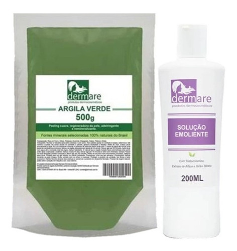 Kit Argila Vede 500g E Solução Emoliente - Dermare