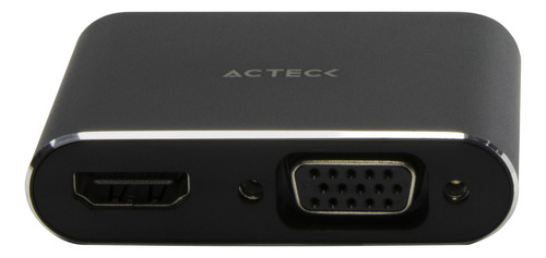 Acteck Adaptador Usb C Macho - Hdmi/vga Hembra, Negro