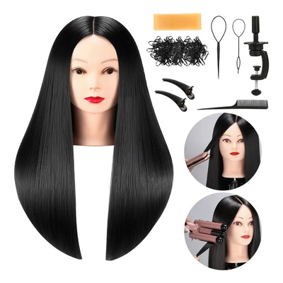 75cm Cabeza Para Peinar Maniquí 75% Cabello Humano Estilista
