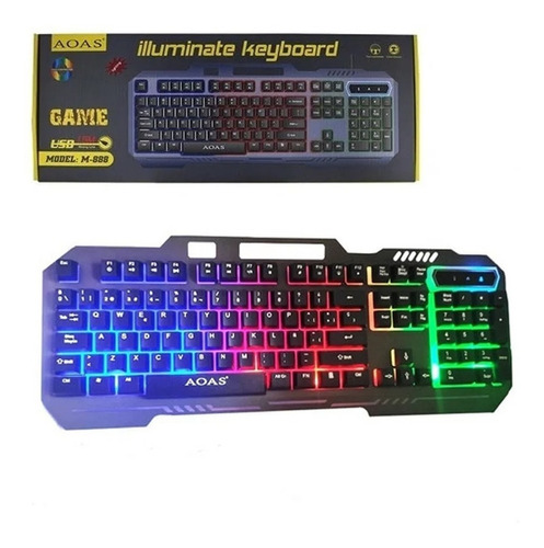 Teclado Gamer Metálico Wb-539 Retroiluminado Mecánico