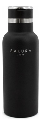 Botella Termica Sakura Negro Acero Inoxidable 10098