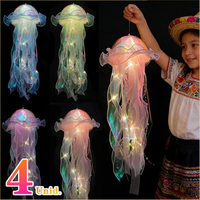 Lámpara Colgante Medusa Led Recargable Decorativa X4 | Envío gratis