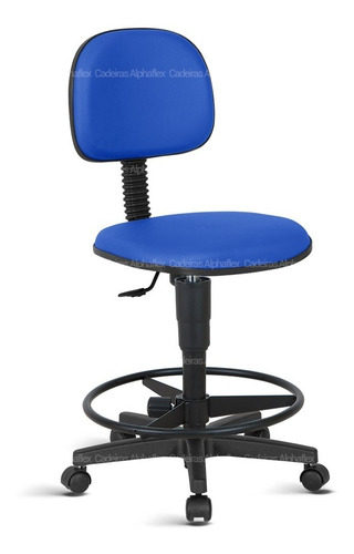 Cadeira Caixa Alta Escritório Secretaria Rodízio Rv Azul