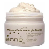 Máscara Facial Clareadora Anti Acnes Espinhas Argila Branca