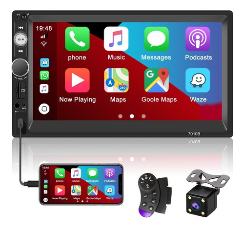 2 Din 7'' Radio Estéreo De Coche Fm Mirrorlink Carplay