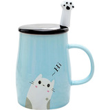 Bonita Taza De Gato Azul, Divertida Taza De Café De Cerámica